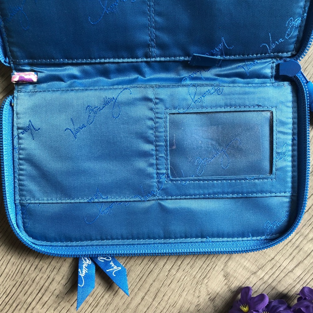 💜Vera Bradley Wallet Capri Blue Purse Paisley - Picture 3 of 5